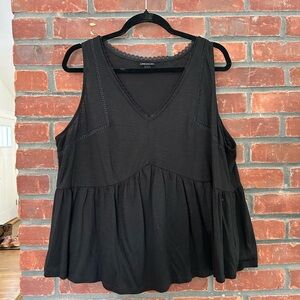 Torrid Black Sleeveless V-Neck Top